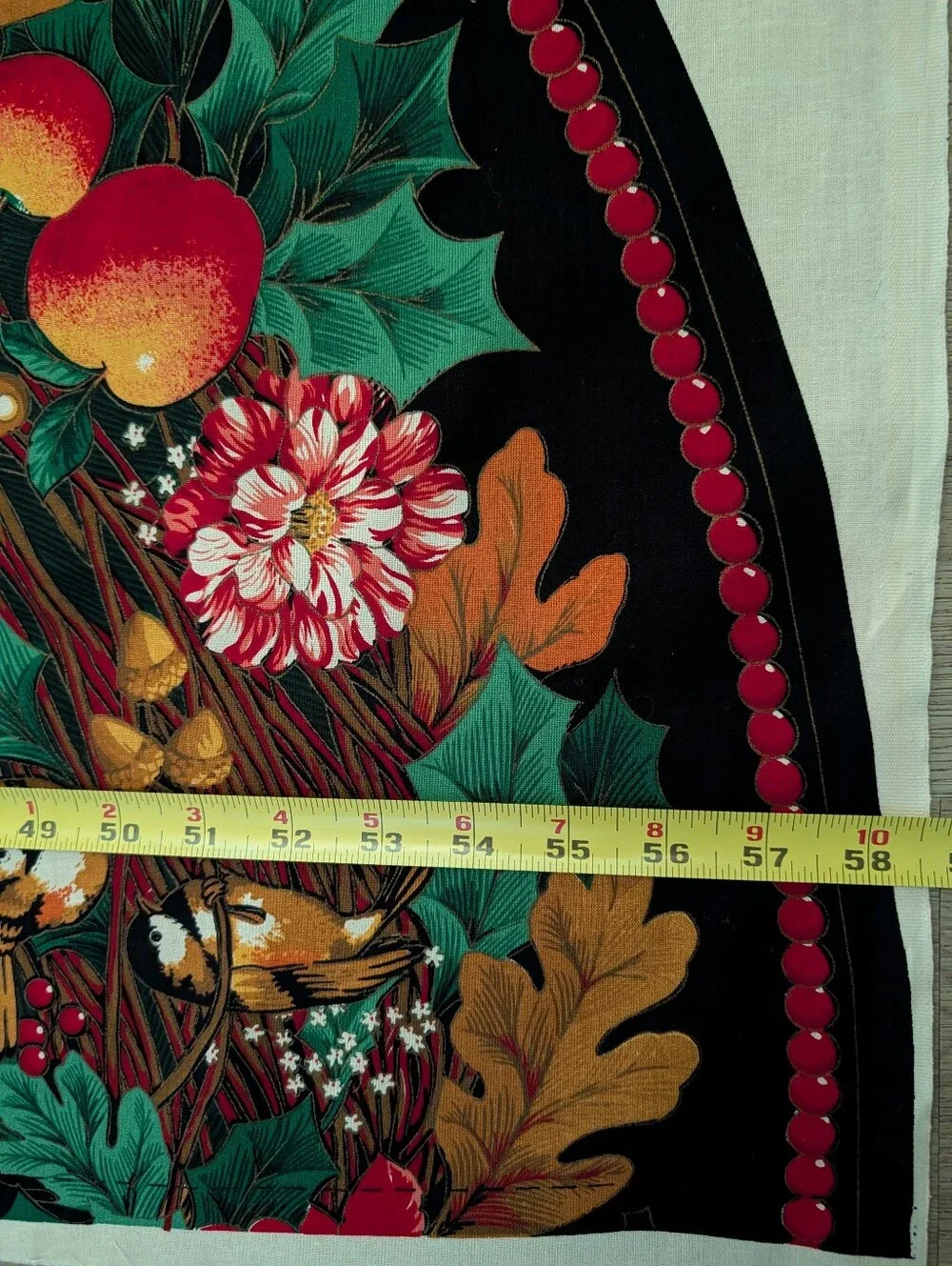 VTG Joan Kessler Concord Fabric 2 Panels Tree Skirt Stocking Cut Sew